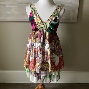 Forla Paris whimsical boho chic colorful layered dress